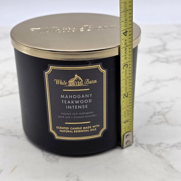 Bath Body Works White Barn Candle Mahogany Teakwood High Intensity 3 Wick 14.5oz - Picture 6 of 6